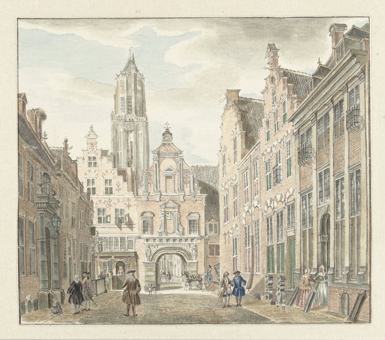 乌特勒支的新大街（Nieuwstraat），可眺望多姆塔（Dom tower）。 作者 约翰娜·德布鲁因
