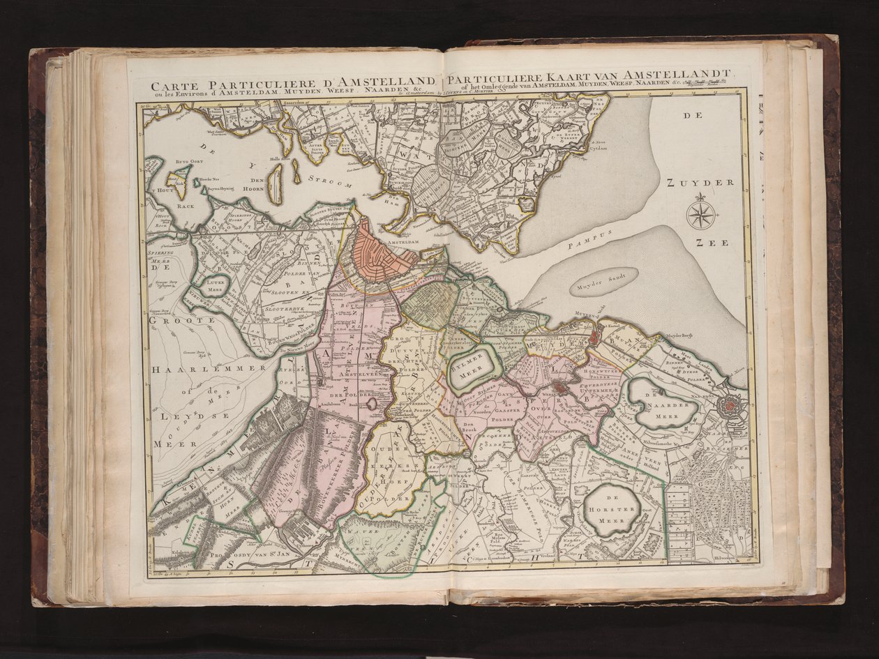 Carte private d&39;Amstelland，ou Les environs d&39;Amsteldam，Muyden，Weesp，Naarden 作者 约翰尼斯·孔戴