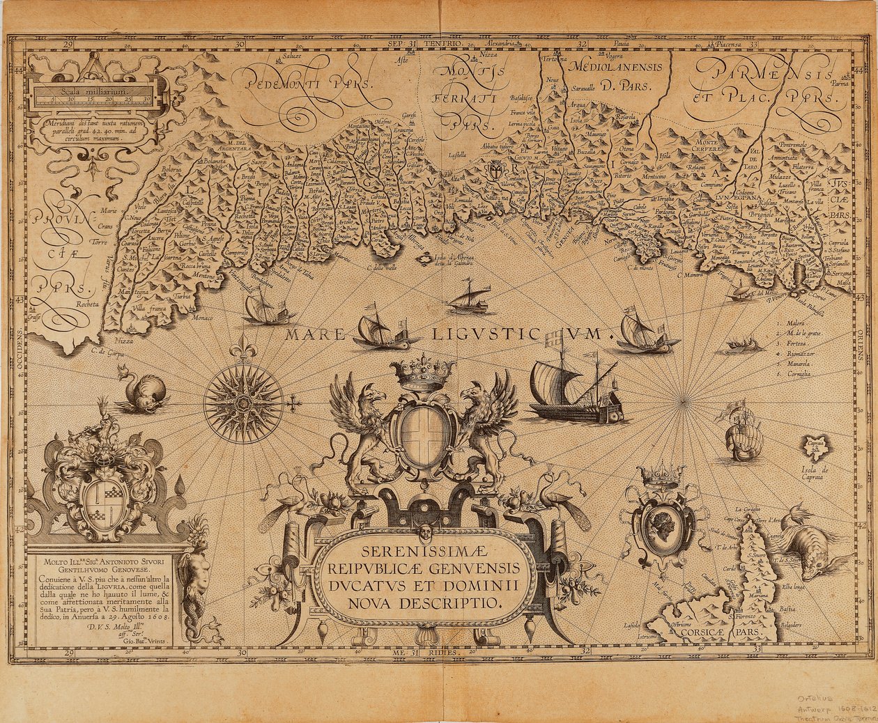 热那亚共和国，Jan Baptist Vrients绘制的地图，出自Abraham Ortelius的Theatrum Orbis Terrarum。 作者 约翰·巴普蒂斯塔·弗林茨
