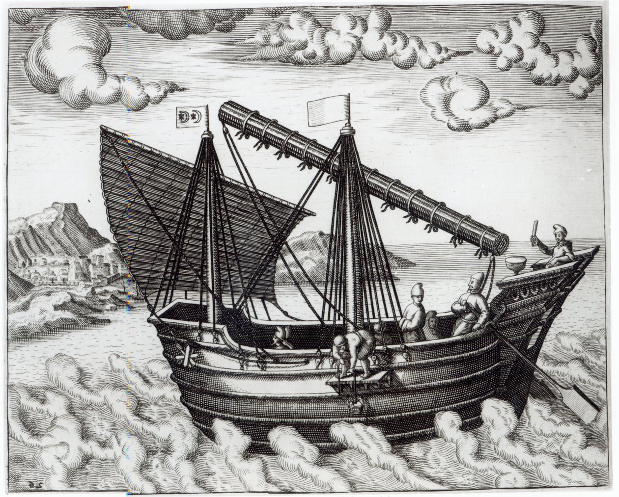中国垃圾，“Jan Huyghen van Linschoten的插图，他的东西印度群岛航行论”，1579-92 作者 约翰内斯·巴普蒂斯塔（Johannes Baptista）