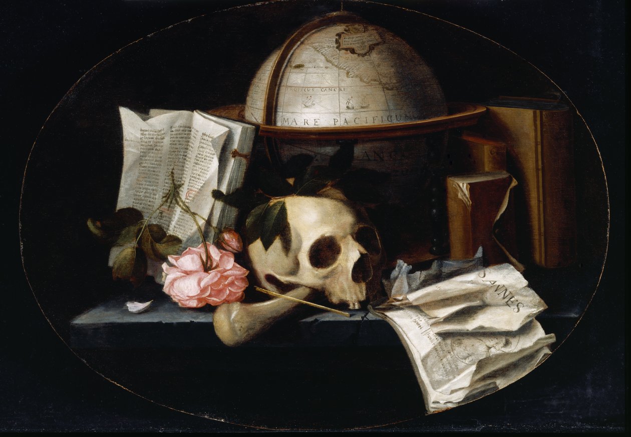 Vanitas Still Life，c.1655（橡木面板上的油） 作者 约翰尼斯·博曼（Johannes Borman）
