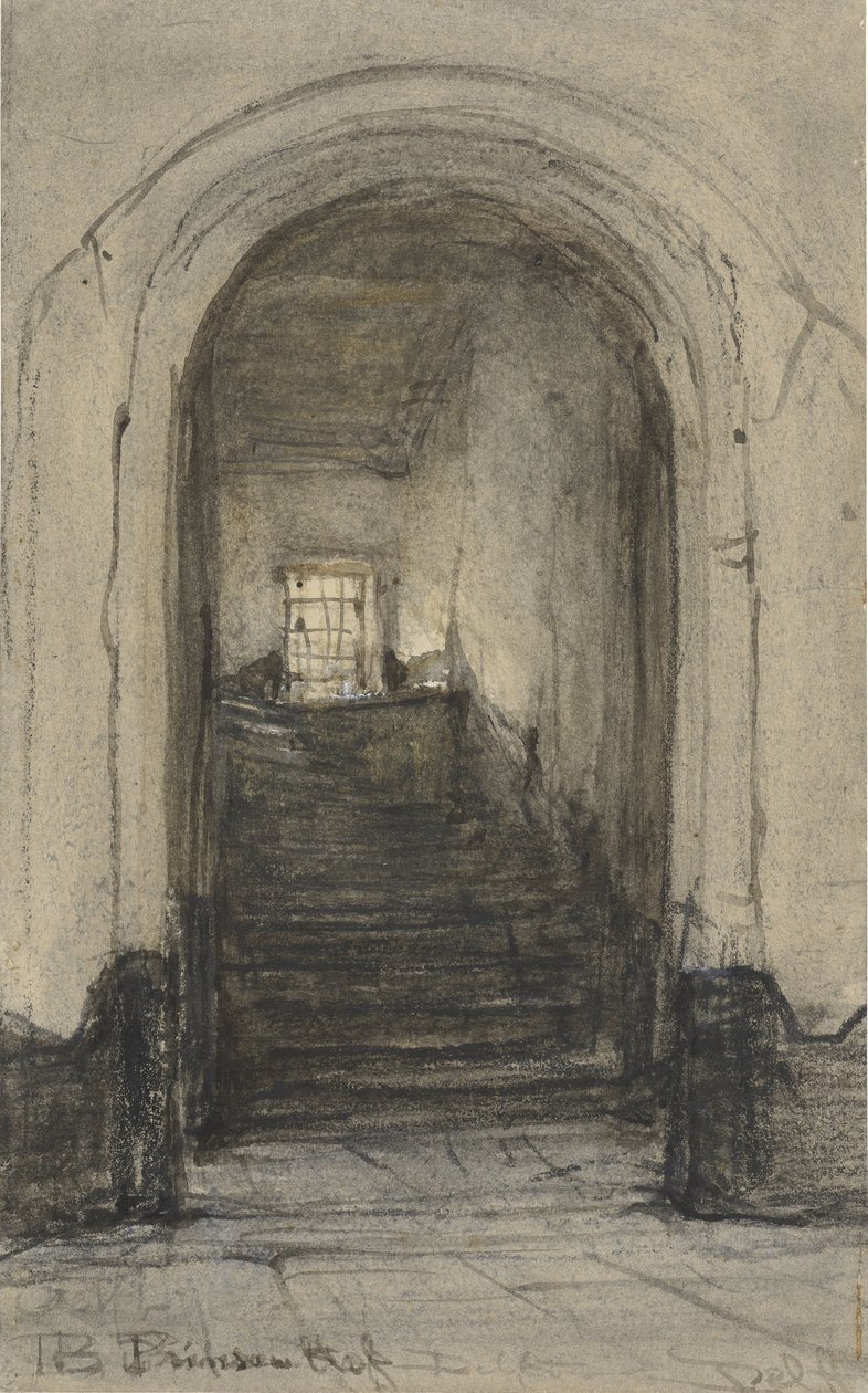 代尔夫特普林森霍夫（Prinsenhof）的楼梯，威廉一世亲王于 1584 年在这里遇刺身亡。 作者 约翰内斯·博斯布姆