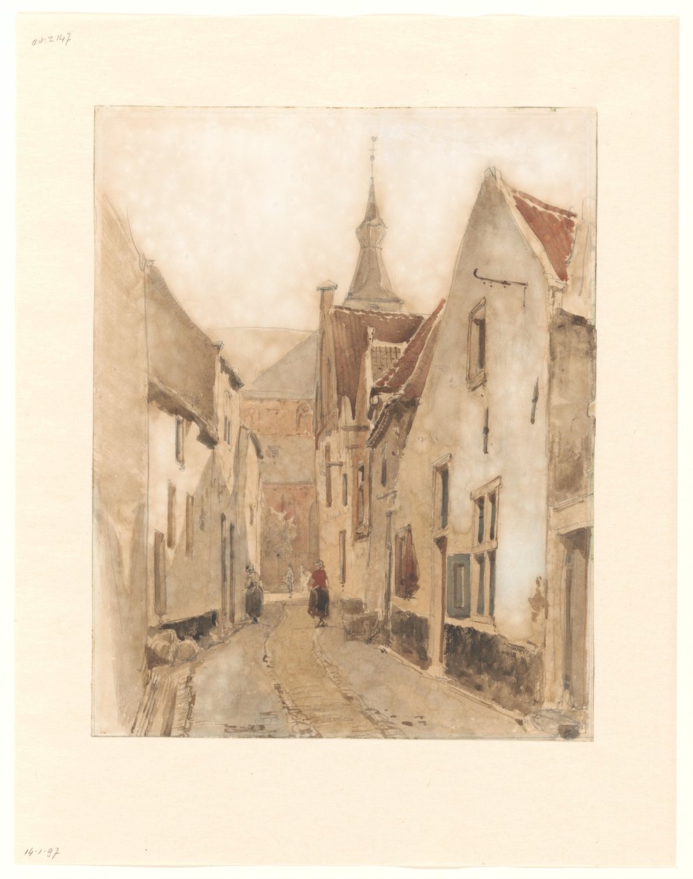 从 Ridderstraat 进入哈滕市 Kerksteeg 的景观 作者 约翰内斯·博斯布姆