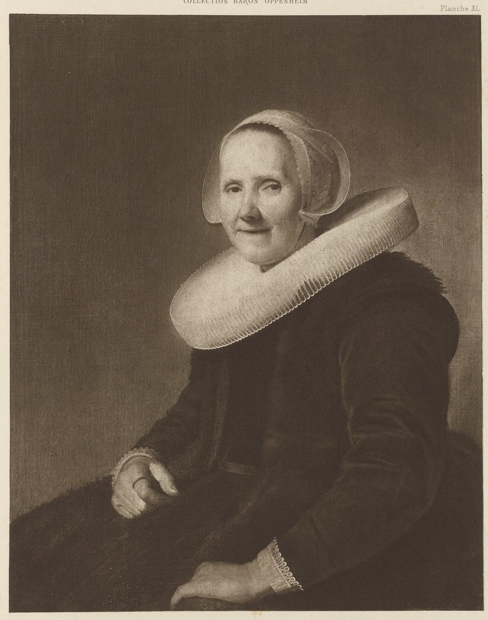 头戴白帽和白领的女性肖像 作者 Johannes Cornelisz Versprock