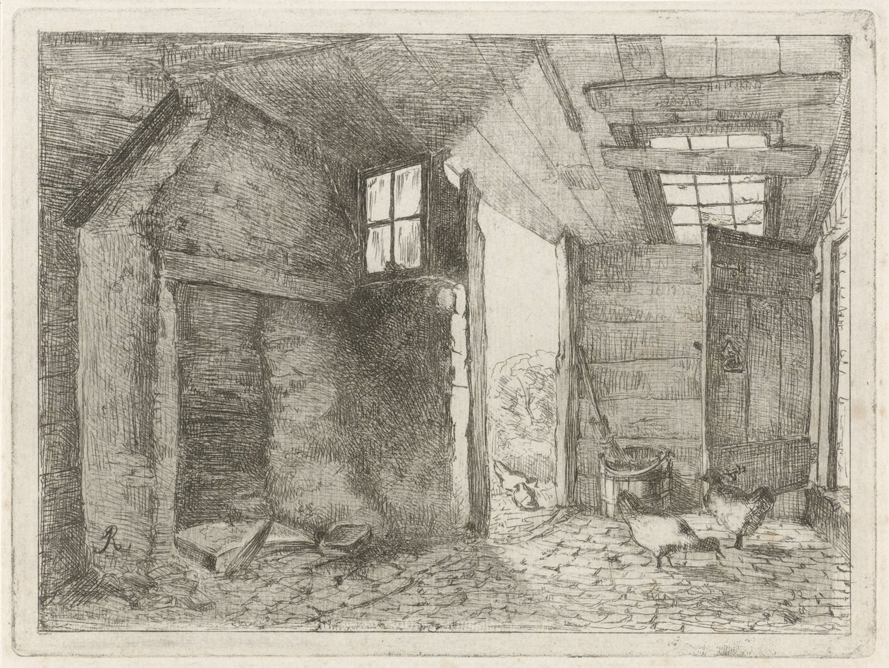 有鸡的谷仓 作者 Johannes Everhardus Rijnboutt