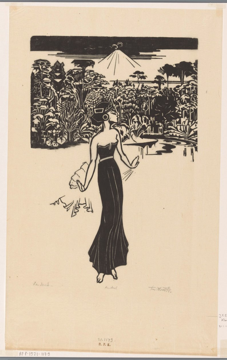 Danseres（物体上的原始标题） 作者 Johannes Frederik Engelbert 十克洛斯特（艺术家签名）