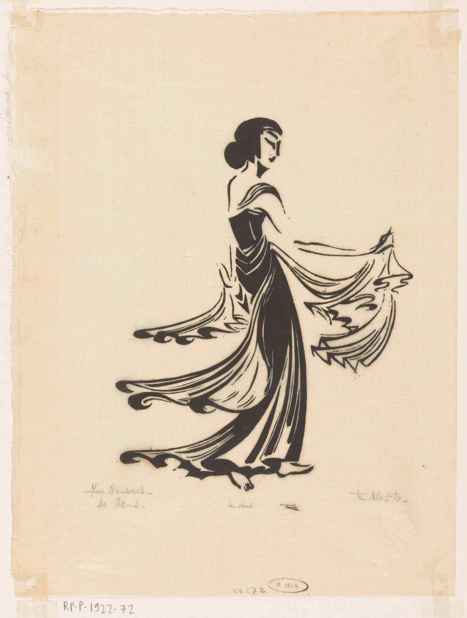 De dans（实物上的原标题）
Javaansche danseres（实物上的原系列名称） 作者 Johannes Frederik Engelbert 十克洛斯特（艺术家签名）
