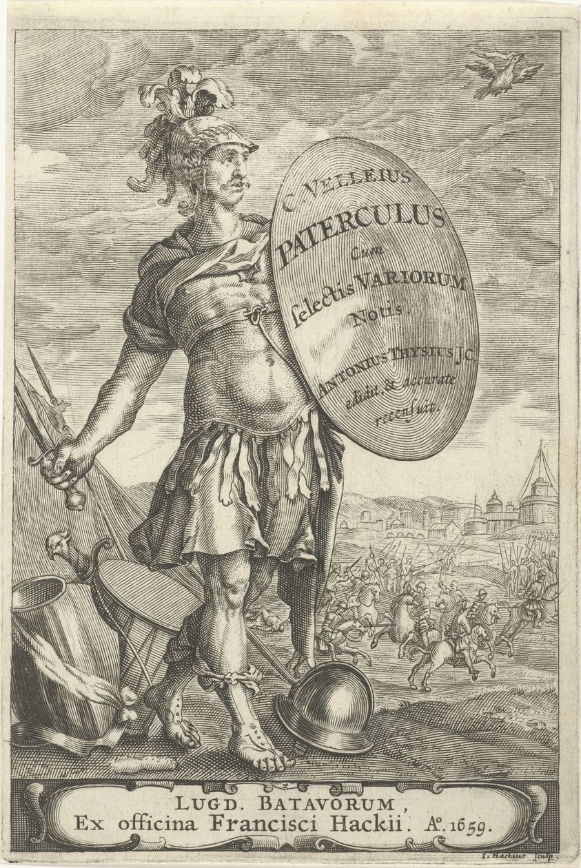 战场前的罗马战士
Caius Velleius Paterculus cum Selectis Variorum Notis 的扉页，1659 年 作者 约翰·哈克修斯