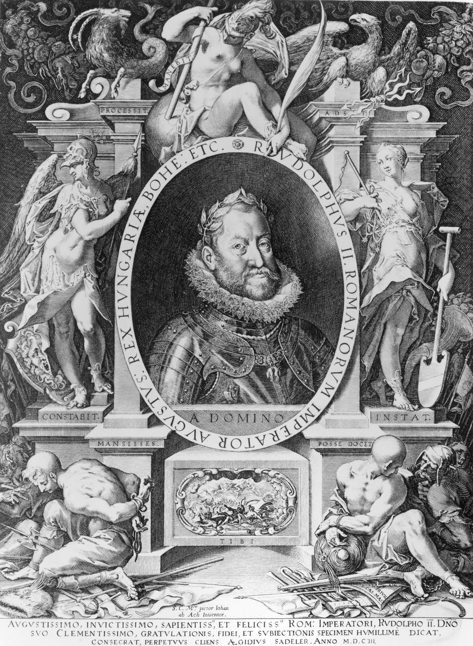 鲁道夫二世的肖像（1576-1612） 作者 来自Ach的Johannes Hausser