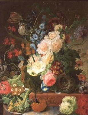 花的静物画 作者 约翰尼斯·亨德里克·弗雷德里克斯（Johannes Hendrick Fredriks）