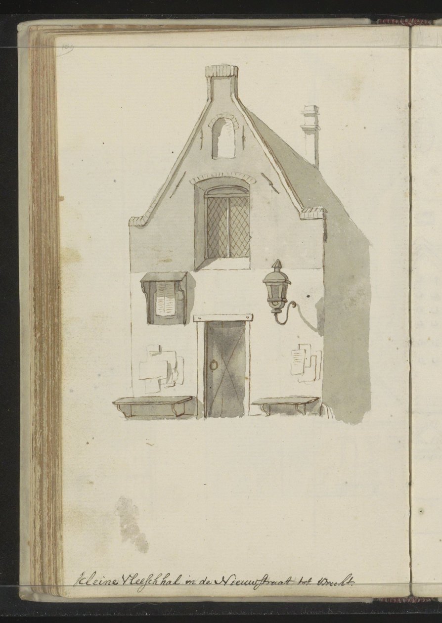 乌特勒支 Lange Nieuwstraat 街的 Kleine Vleeshal 前面 作者 约翰尼斯·惠伯特·普林斯