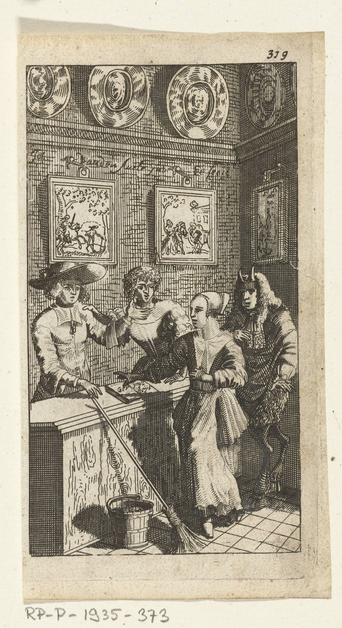 假装的魔鬼
Simon de Vries 的书籍插图，《Seven Duyvelen reigning and serving the Hedendaeghsche Dienstmaegden》，阿姆斯特丹，1682 年 作者 Johannes Jacobsz van den Aveele