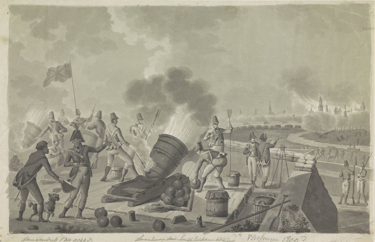 1809 年英军对法拉盛的轰炸 作者 Johannes Jelgerhuis (可能)
