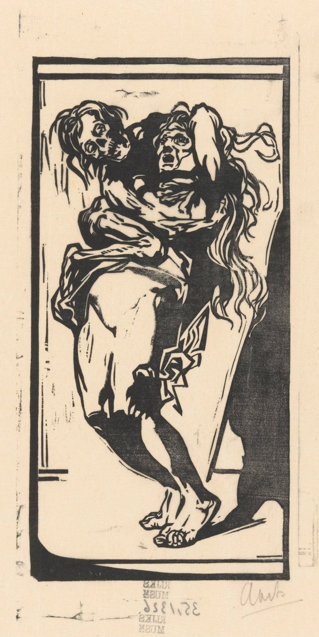 死亡与女人 作者 Johannes Josephus Aarts（艺术家签名）