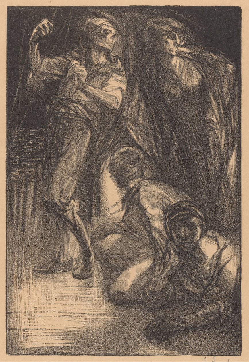 与两男一女同归于尽 作者 Johannes Josephus Aarts（艺术家签名）