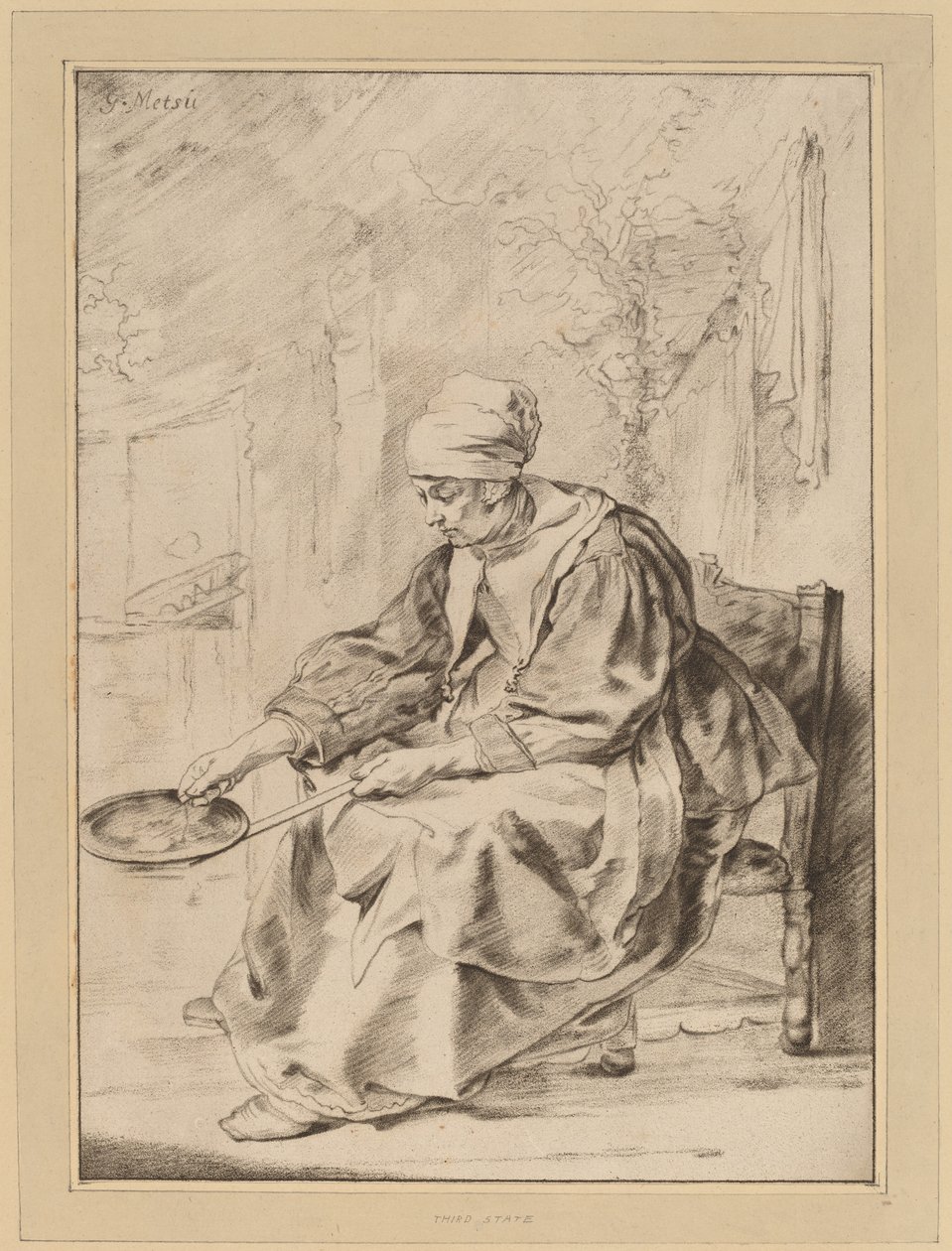煎饼女郎，1768年。 作者 约翰内斯·科恩莱因
