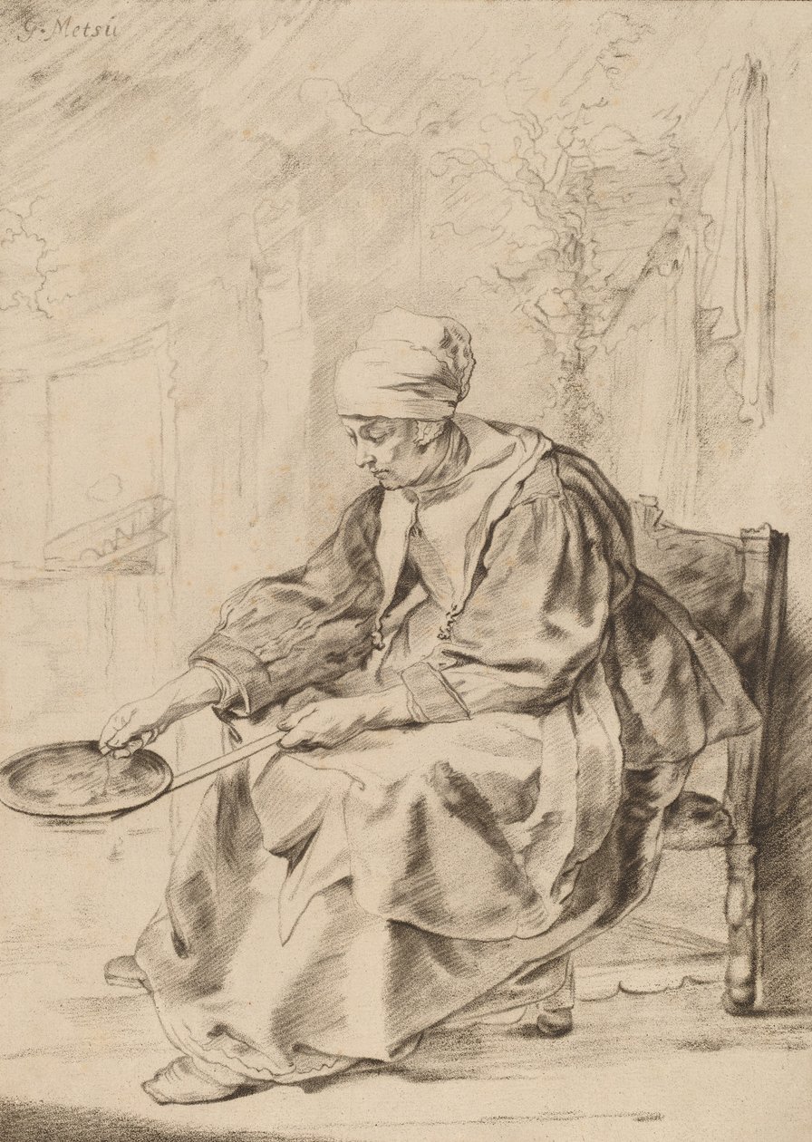 煎饼女郎，1768年。 作者 约翰内斯·科恩莱因