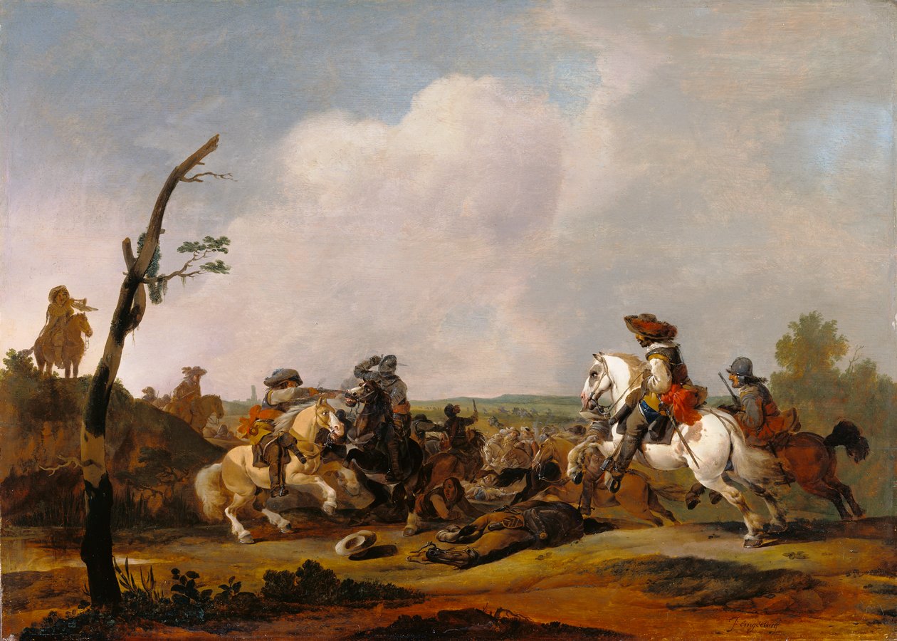 战斗场景，c.1651-52 作者 约翰尼斯·林格尔巴赫
