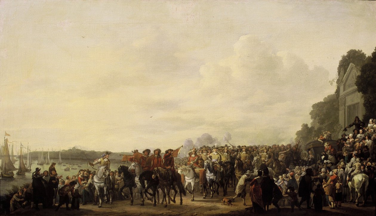 查尔斯二世（Charles II）于1660年5月25日从鹿特丹（Rotterdam）前往海牙（Hague）的旅程中，在罗特（Rote）的威玛庄园（Wema Estate）停留 作者 约翰尼斯·林格尔巴赫