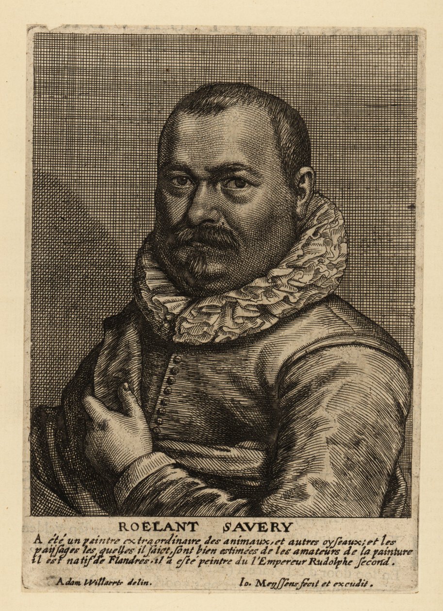 Roelant Savery 的肖像，出生于法兰德斯的荷兰黄金时代画家 作者 约翰尼斯·梅森斯
