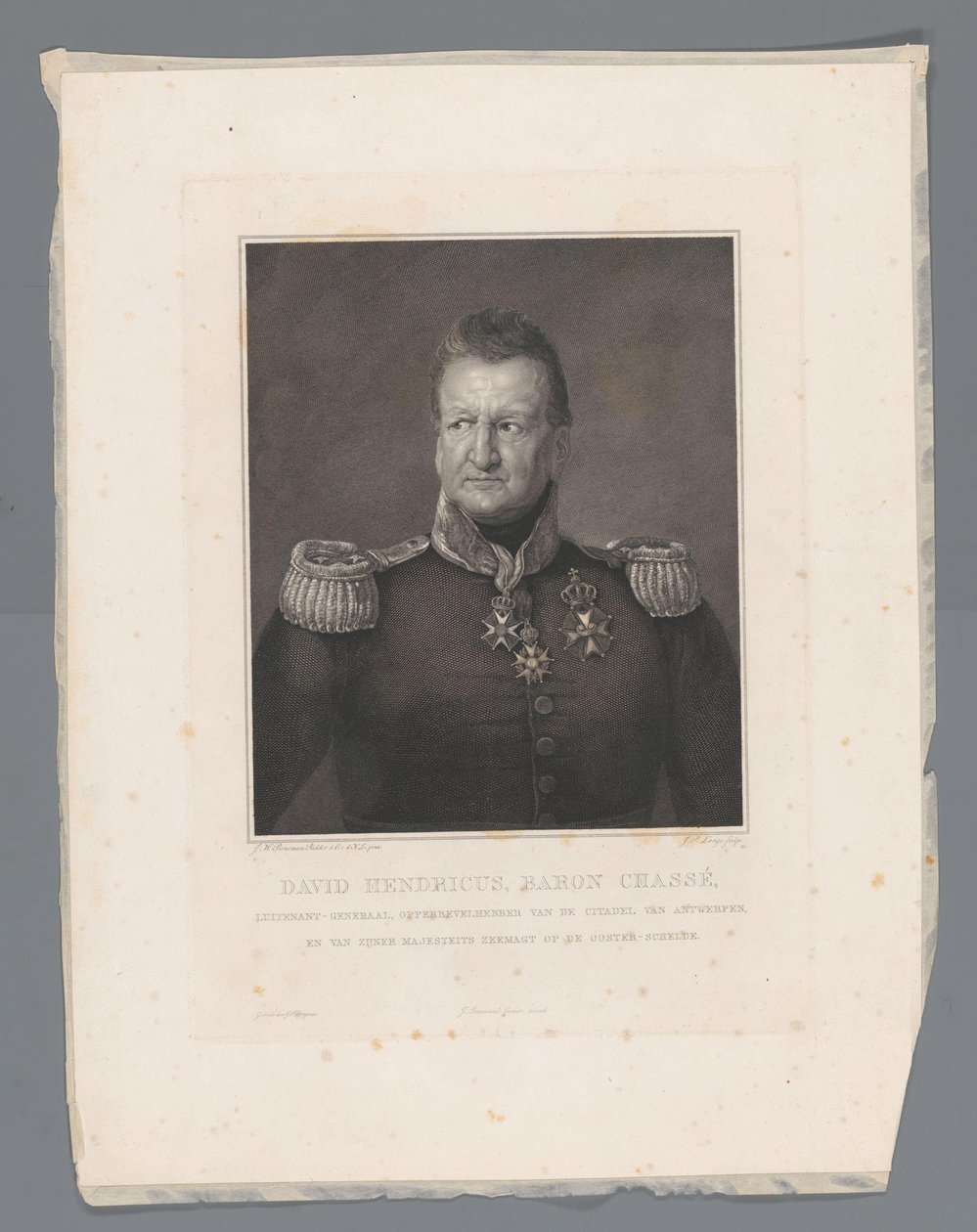 David Hendricus，Chassé 男爵，中将，安特卫普城堡和东斯海尔德河国王陛下海军总司令（标题见实物） 作者 约翰菲利普朗
