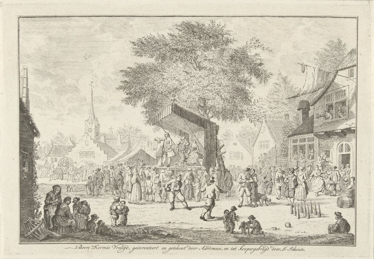 村里的农民集市，约 1750 年
Boere Kermis Vreugd（物品上的标题） 作者 约翰·舒腾