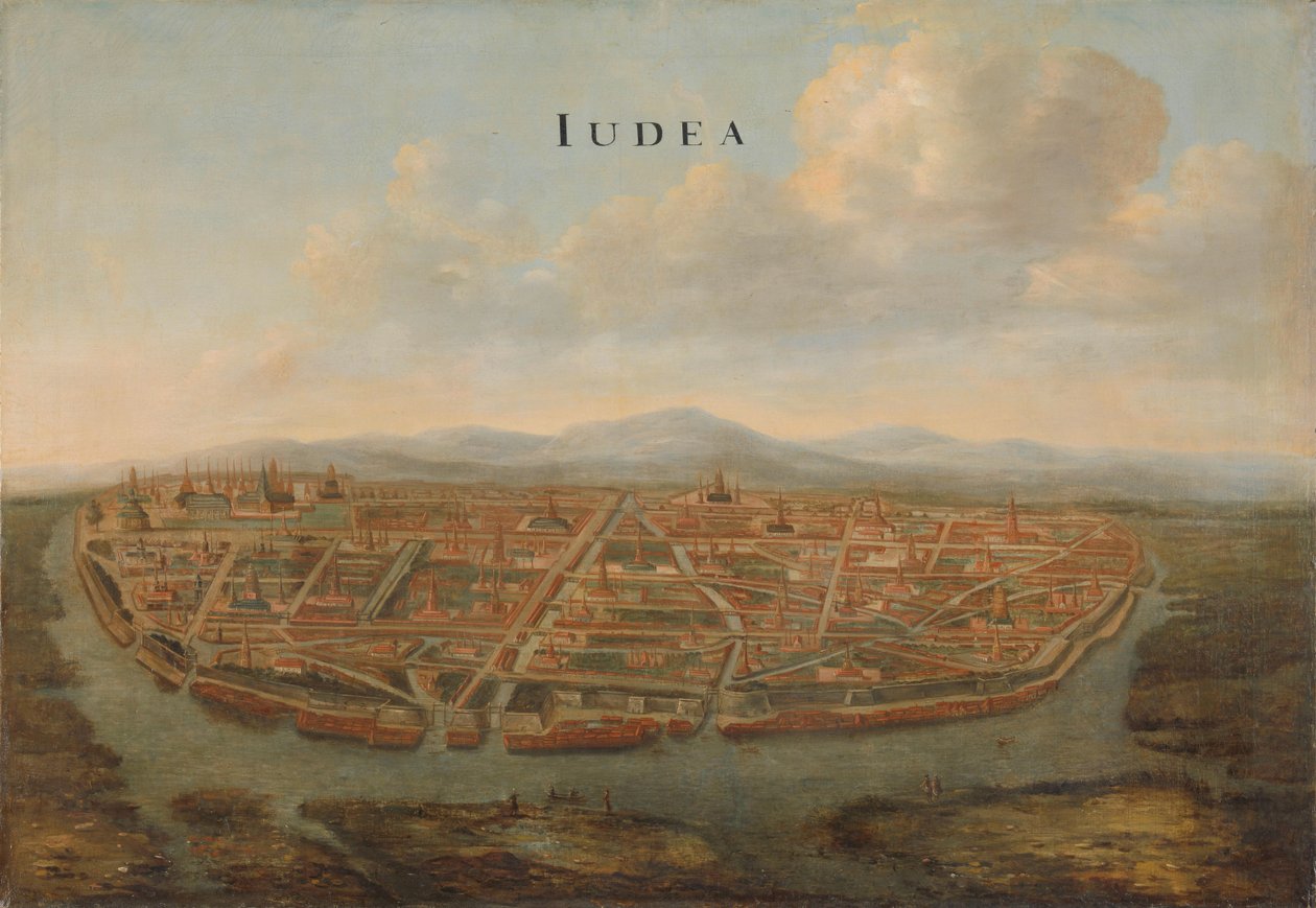 暹罗首都朱迪亚的景色 暹罗首都朱迪亚（大城府）的景观 Iudea（物体上的标题） 作者 Johannes Vinckboons（归因于）