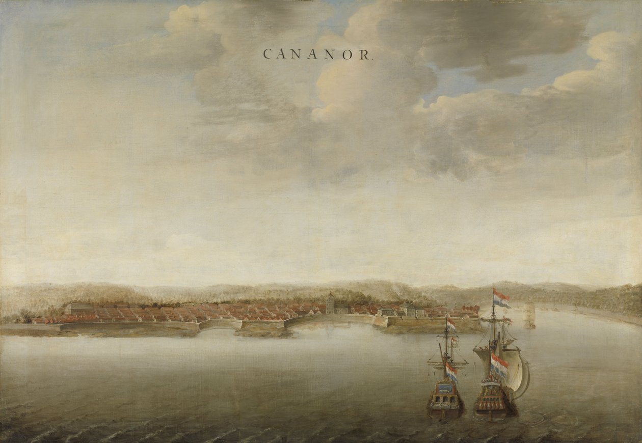 Cannanore看法马拉巴尔海岸的在印度，c.1662-3 作者 约翰尼斯·温克伯恩斯（Johannes Vinckeboons）