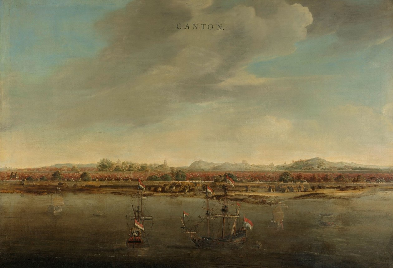 广州在中国的看法，c。 1662-3 作者 约翰尼斯·温克伯恩斯（Johannes Vinckeboons）