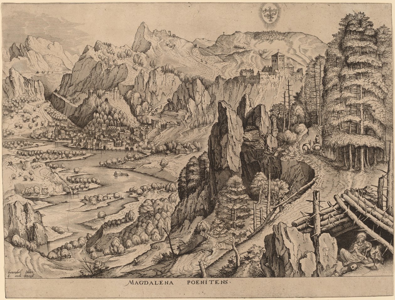 马格达莱纳-波尼滕斯（忏悔的马格达莱纳）。 作者 Johannes 和 Lucas van Doetechum 在老彼得·勃鲁盖尔之后