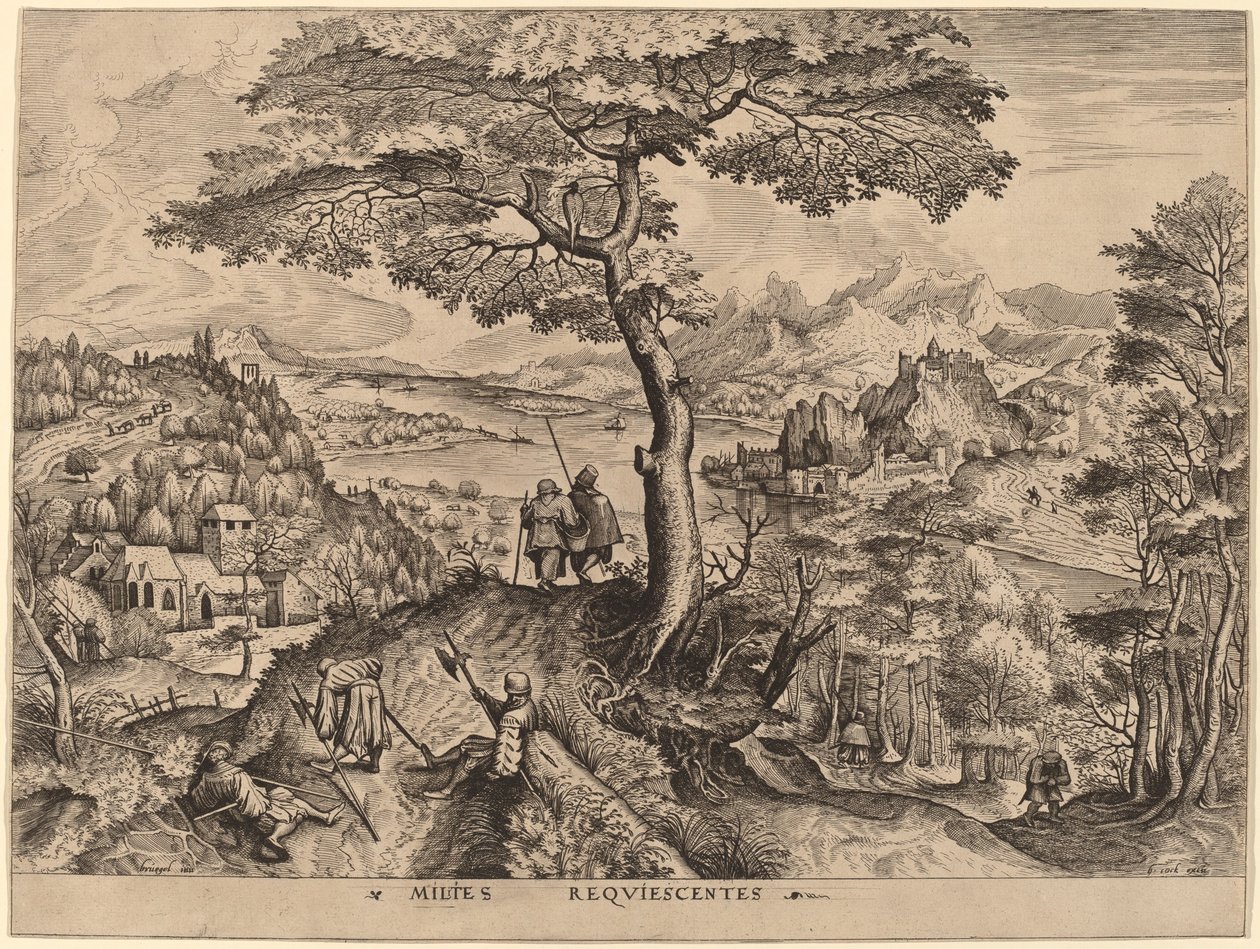 安息的士兵》（Milites Requiescentes） 作者 Johannes 和 Lucas van Doetechum 在老彼得·勃鲁盖尔之后