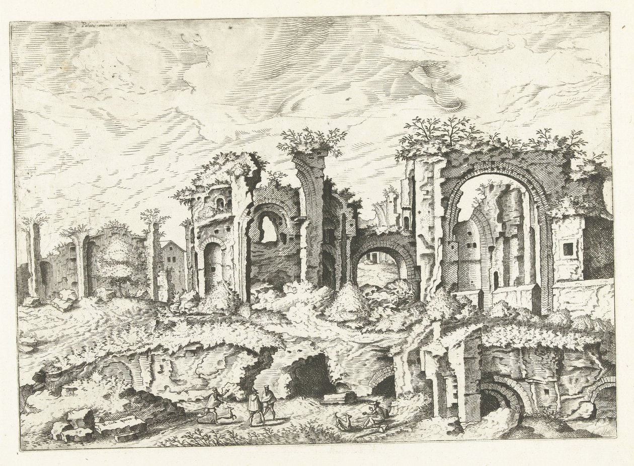 帕拉丁废墟第四景
罗马废墟，1561 年（系列标题） 作者 Lucas van Doetechum 的约翰内斯（归因于）
