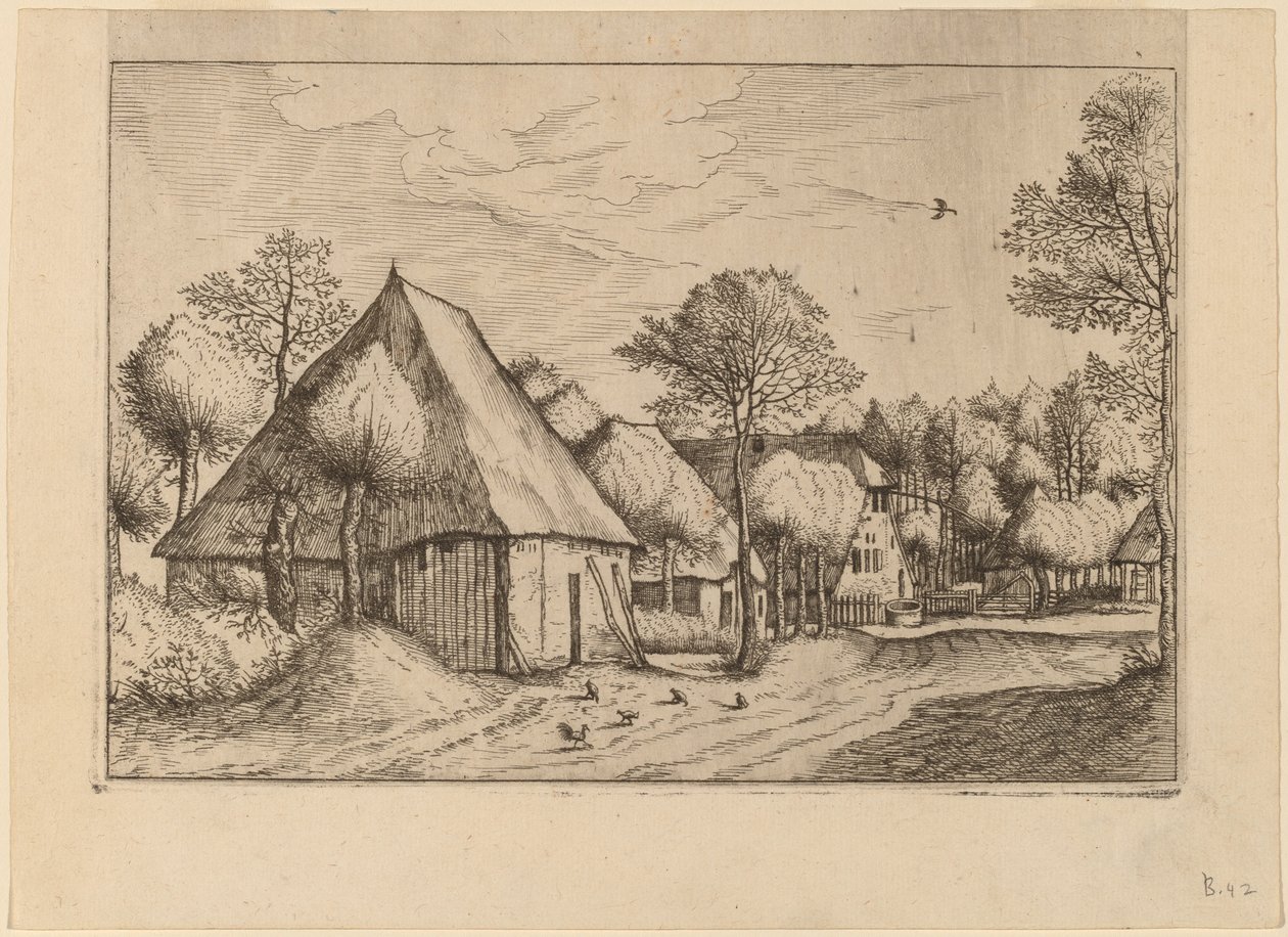 有抽水井的农家院 作者 Johannes van Doetechum，长老和卢卡斯