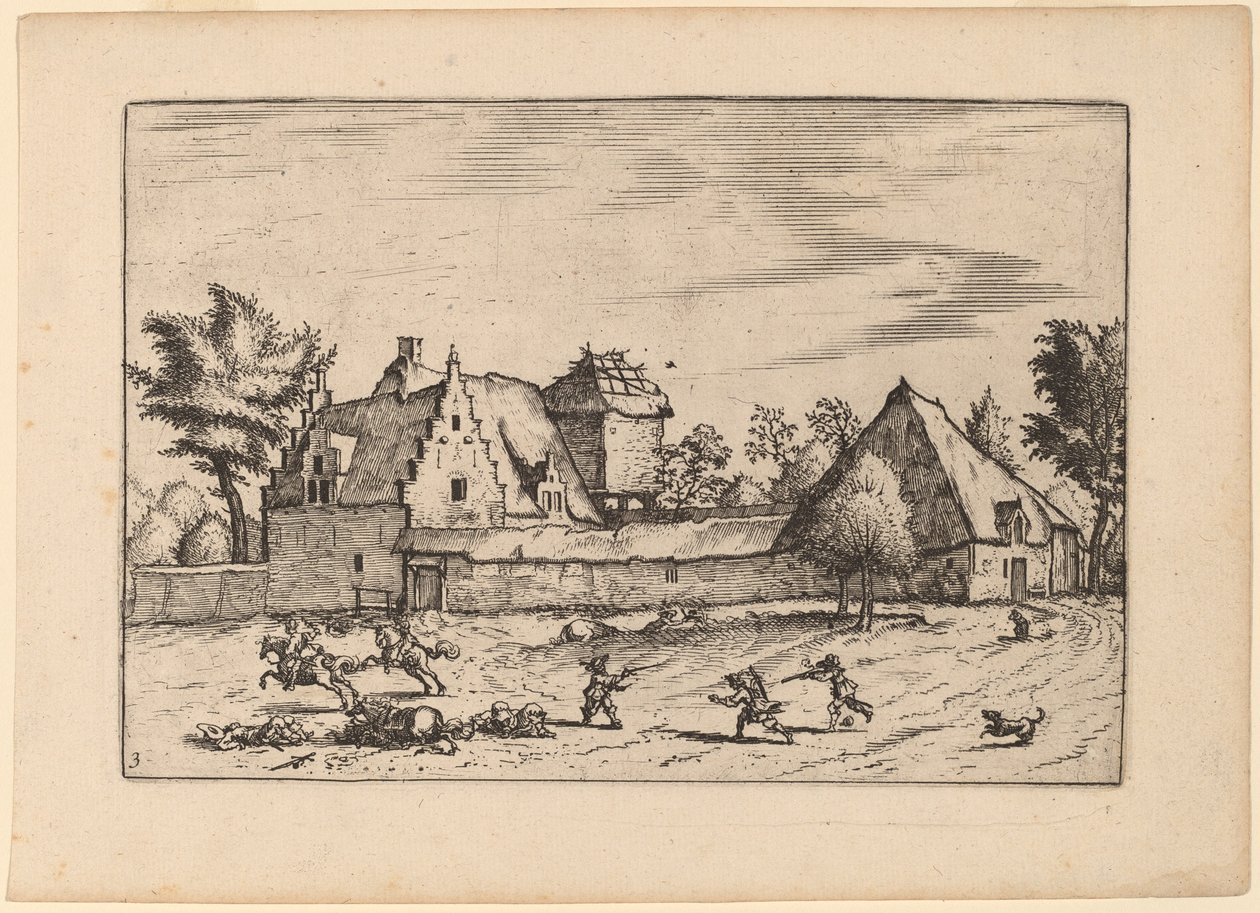法院中的农场 作者 Johannes van Doetechum，长老和卢卡斯