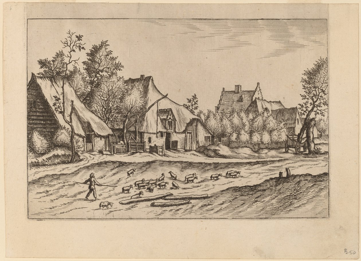 村庄里的农场 作者 Johannes van Doetechum，长老和卢卡斯
