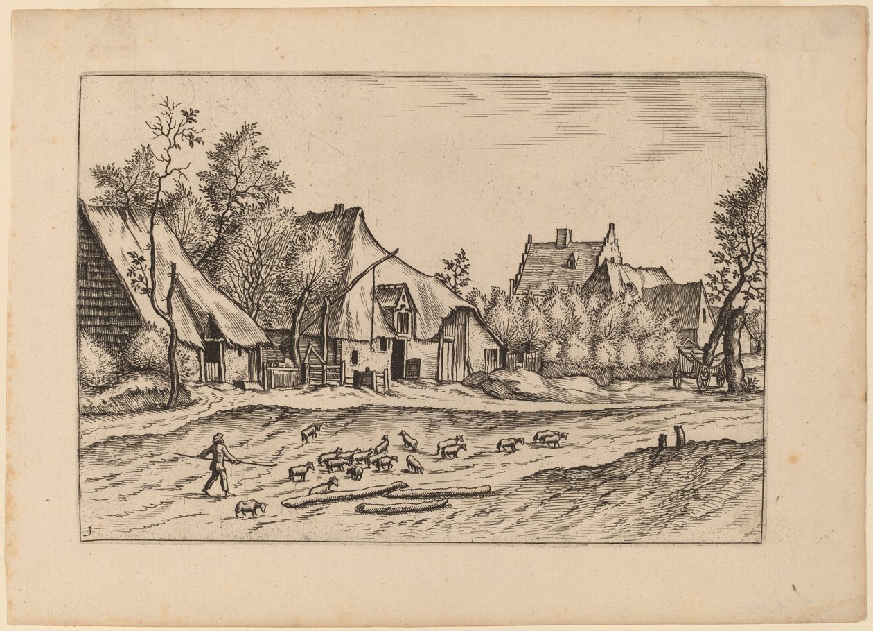村庄里的农场 作者 Johannes van Doetechum，长老和卢卡斯