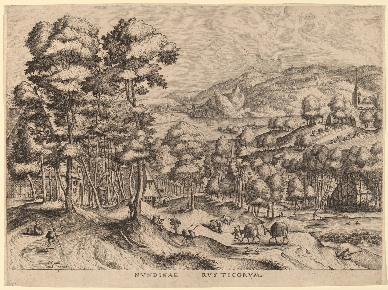Nundinae Rusticorum (乡村市场) 作者 Johannes van Doetechum the Elder 和 Lucas