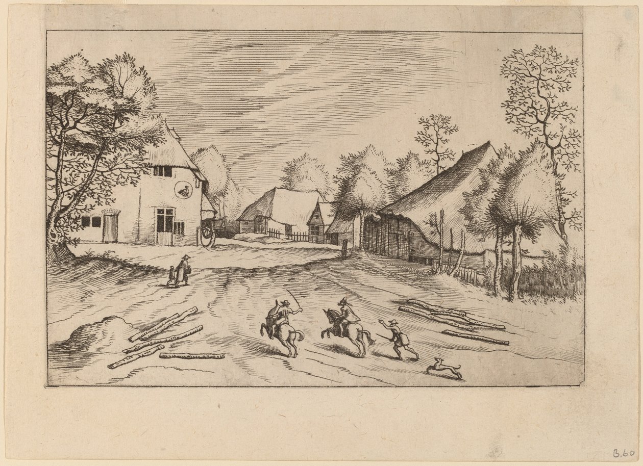 带农场的斯旺旅馆 作者 Johannes van Doetechum，长老和卢卡斯