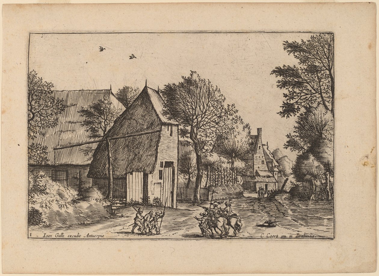 带抽水井的村道 作者 Johannes van Doetechum，长老和卢卡斯