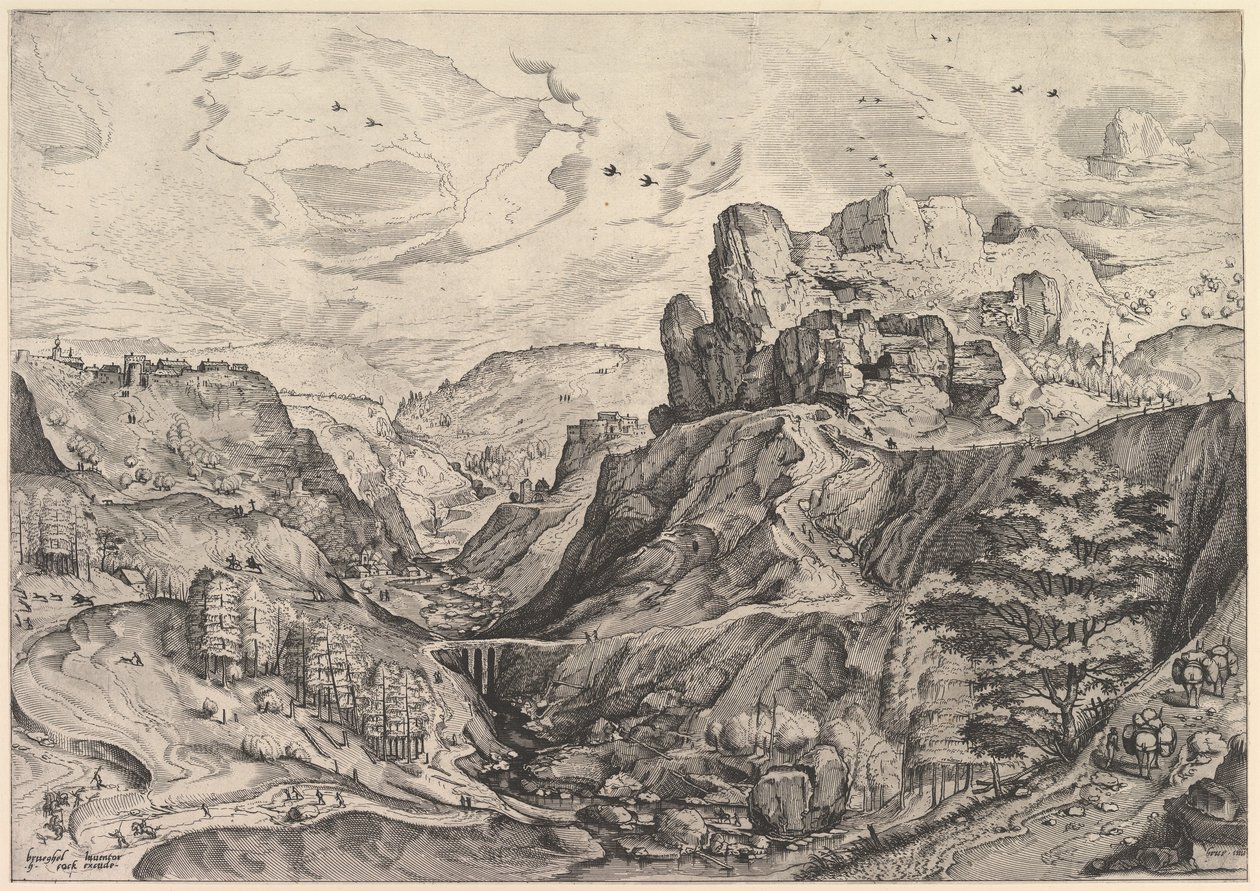 阿尔卑斯山风景与深谷》出自《大型风景画》，约1555-56年。 作者 约翰内斯·范·杜特克姆一世