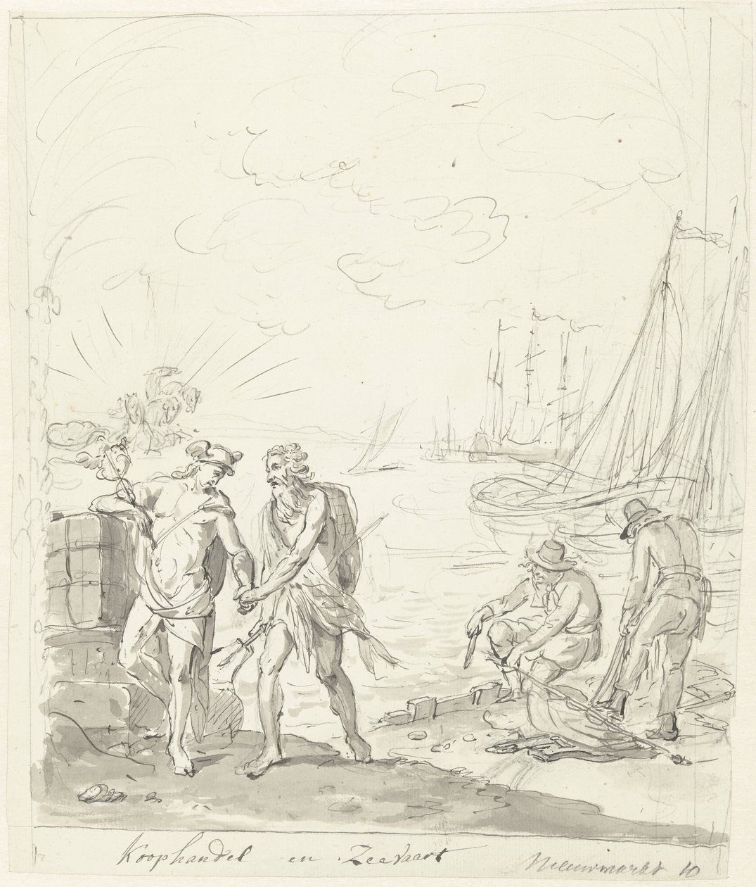商业与航运，新市场装饰，1795 年
商业与航运 作者 Johannes van Dregt（拒绝归因）