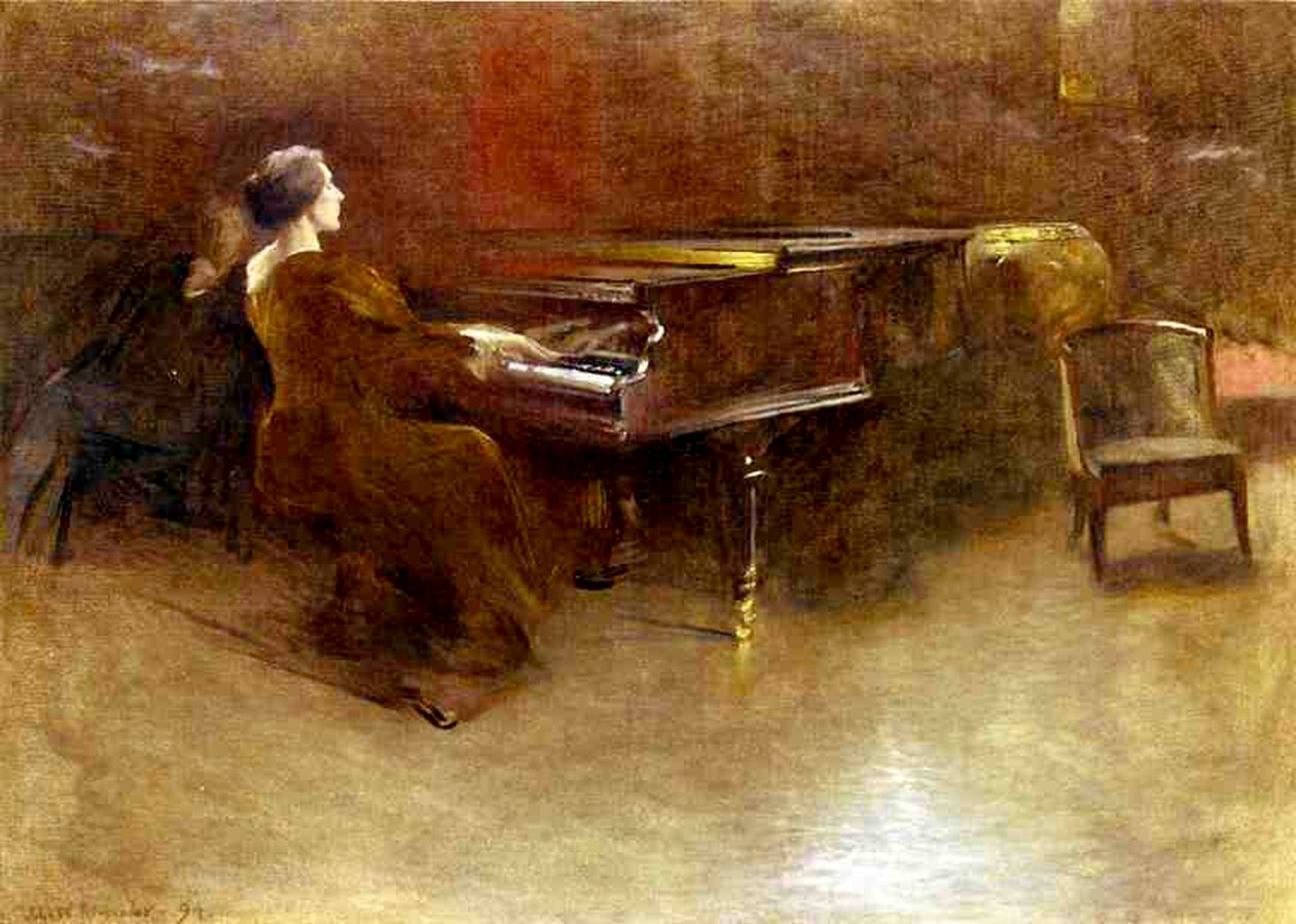 在钢琴，1894年 作者 约翰·亚历山大