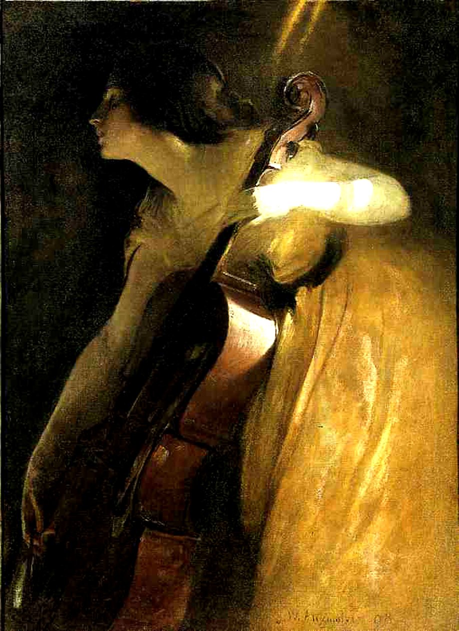 大提琴手，1898年 作者 约翰·亚历山大