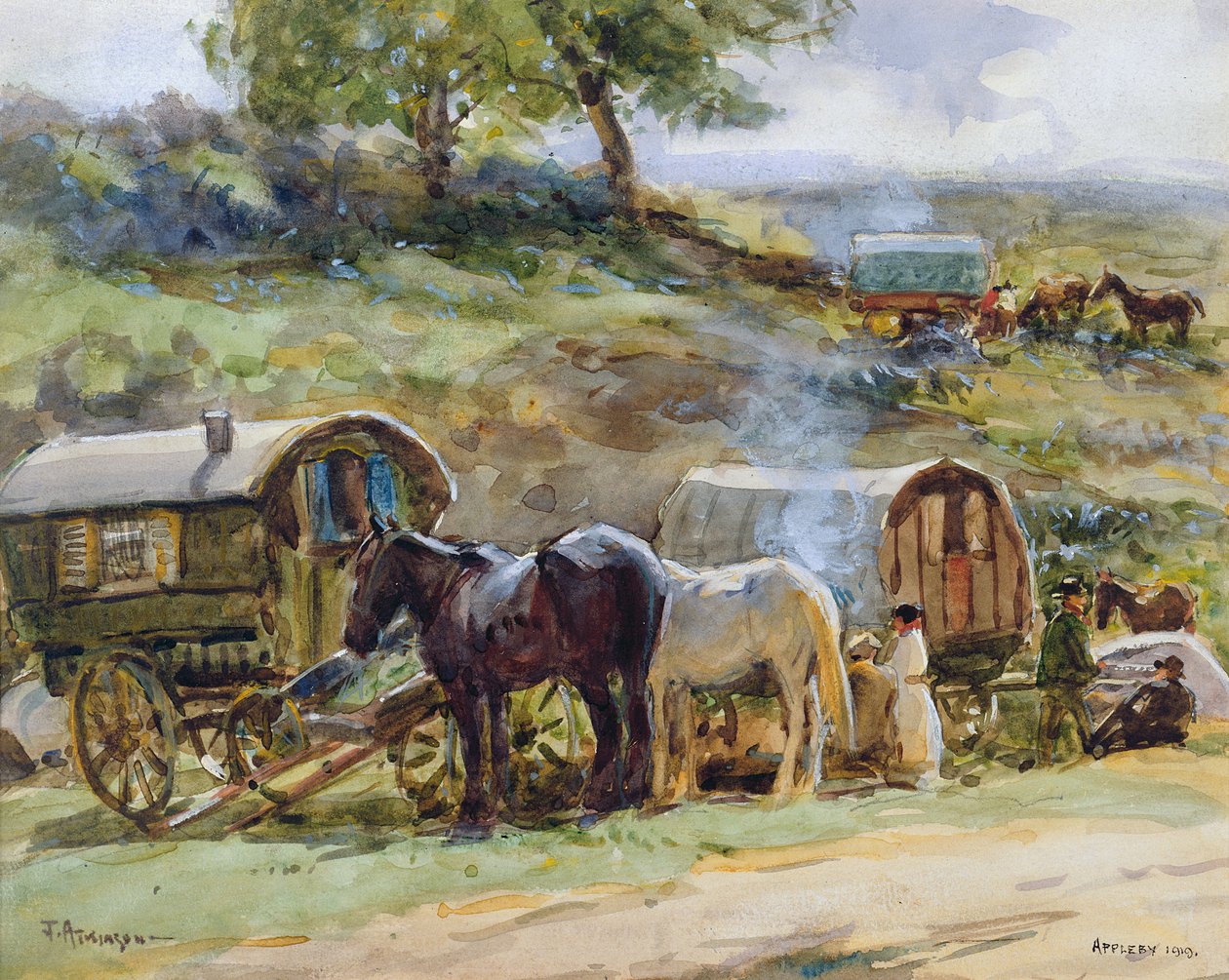 Gypsy Encampment，Appleby，1919（另见54655） 作者 约翰·阿特金森