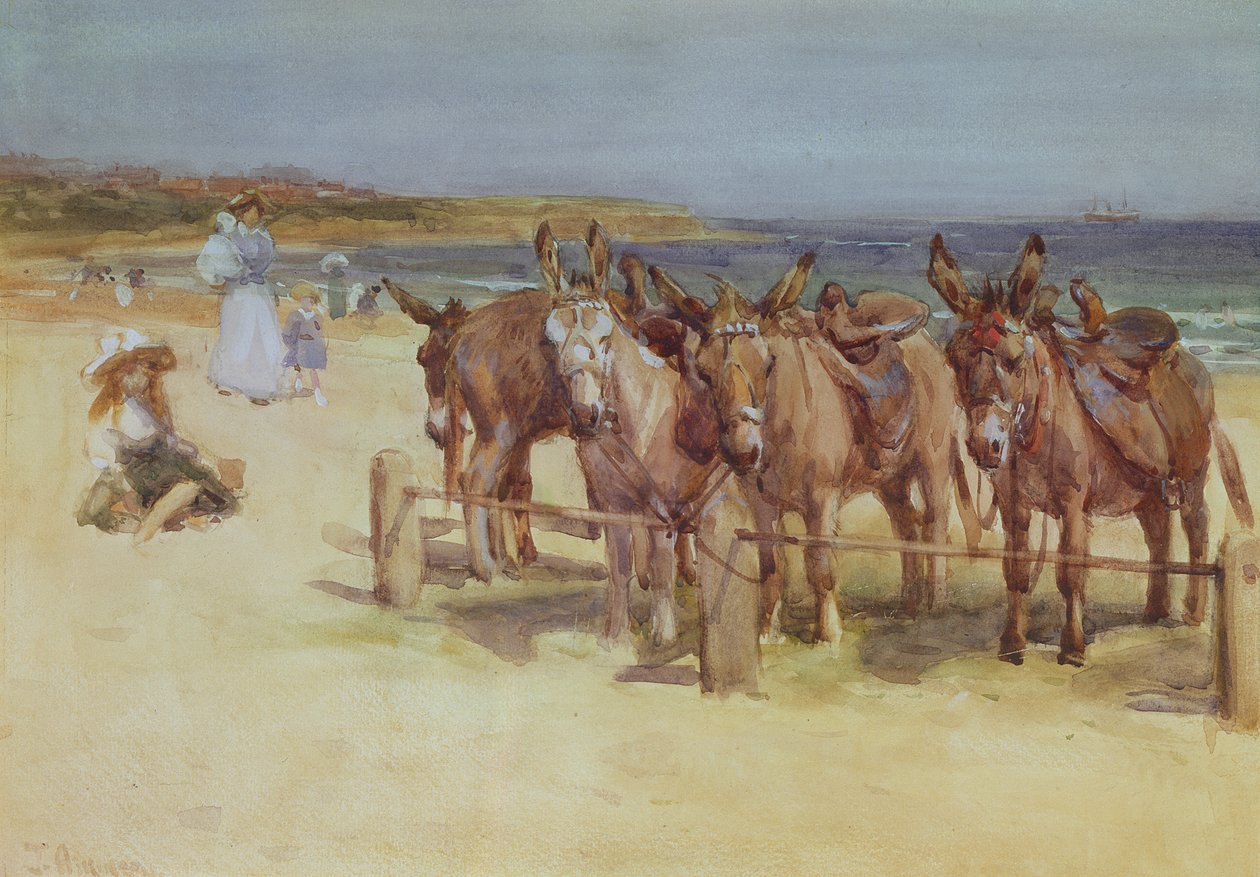 Longsands，Tynemouth，诺森伯兰郡（wc和纸张上的bodycolour） 作者 约翰·阿特金森