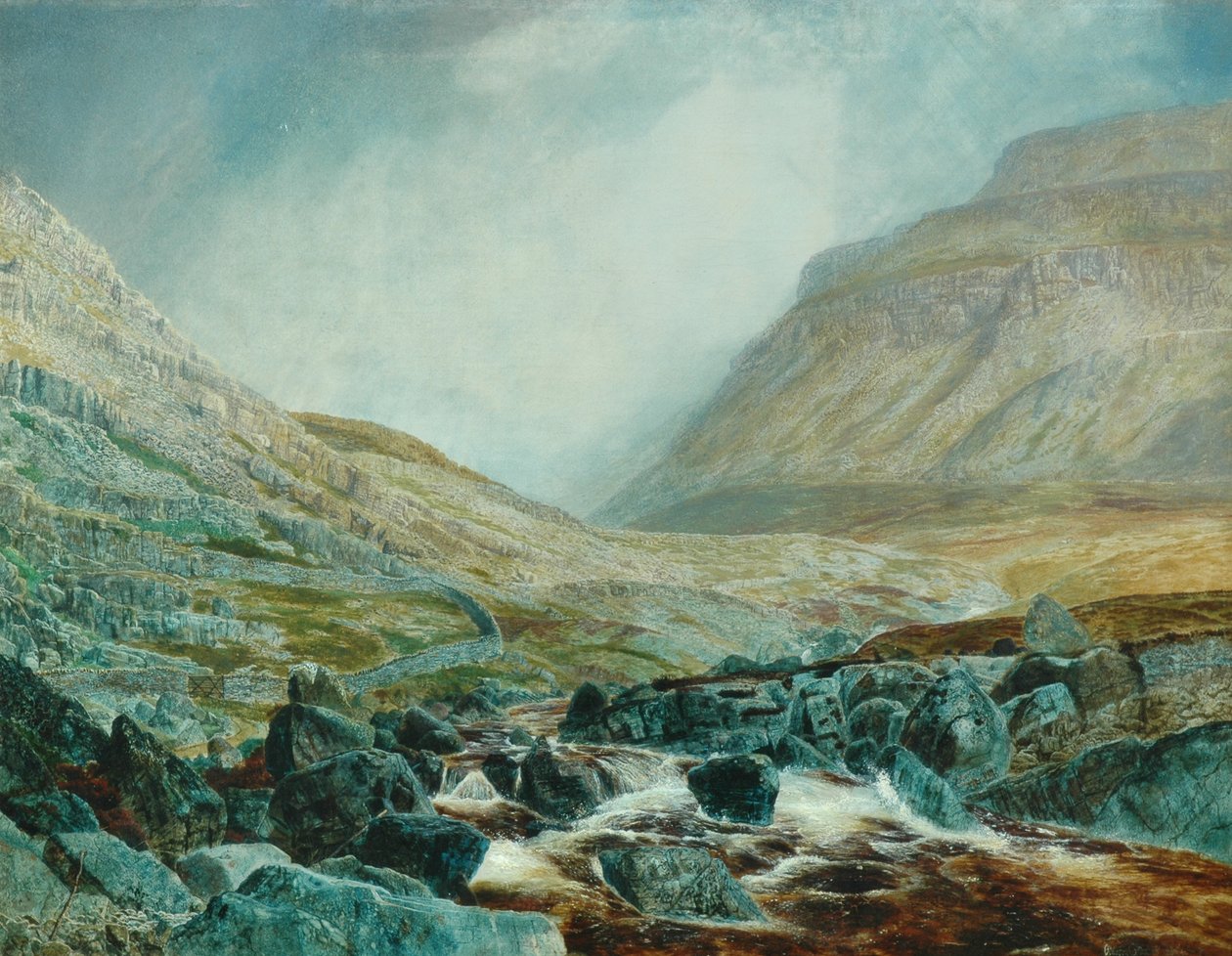 Ingleborough，来自白色疤痕，约克郡石灰石地层，1868年 作者 约翰·阿特金森·格里姆肖