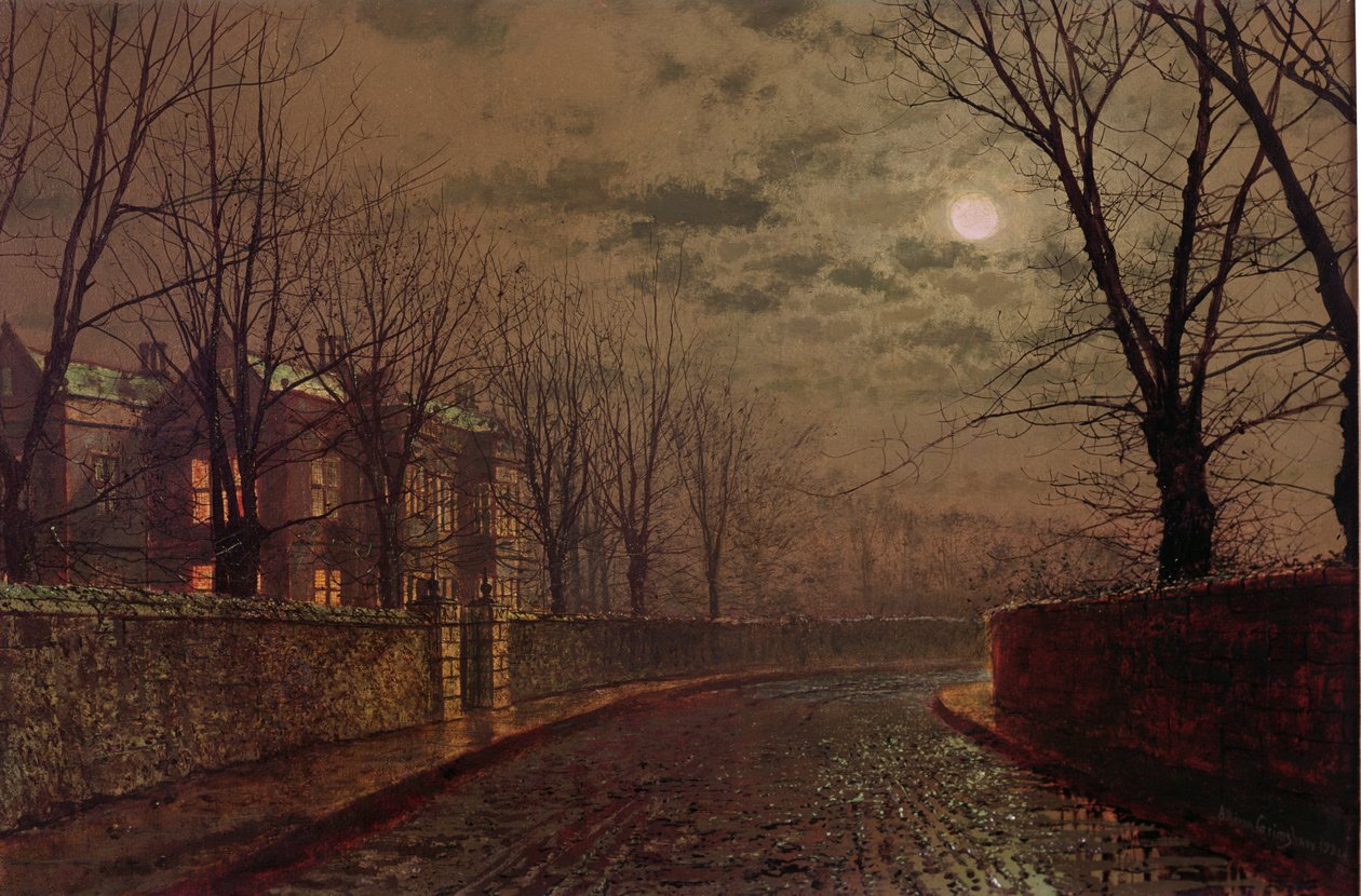 月光街景，1882年 作者 约翰·阿特金森·格里姆肖