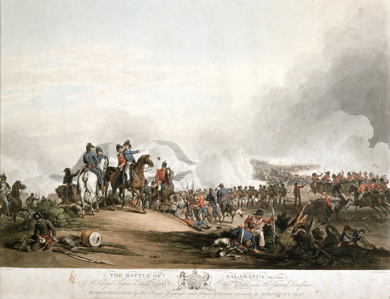 1812年7月22日萨拉曼卡战役，由G.刘易斯雕刻，1813年出版（aquatint） 作者 约翰·奥古斯都·阿特金森