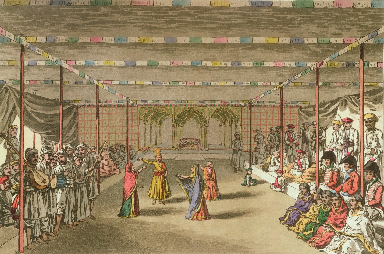 Janumushtoomee，来自&39;A Mahratta Camp&39;，1813年4月5日（彩色雕刻） 作者 约翰·奥古斯都·阿特金森