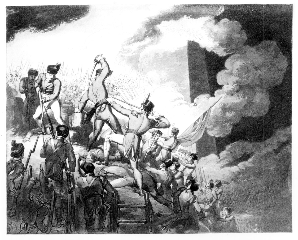 1812年4月6日，巴达霍斯的风暴 作者 约翰·奥古斯都·阿特金森